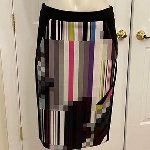 Knee length Trina Turk pencil skirt mod print